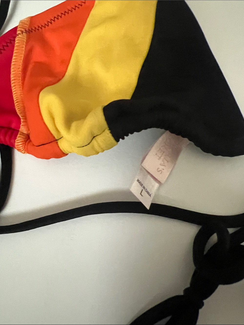 Rainbow Colorblock String Bikini Top & Bottom Set - Picture 6 of 7